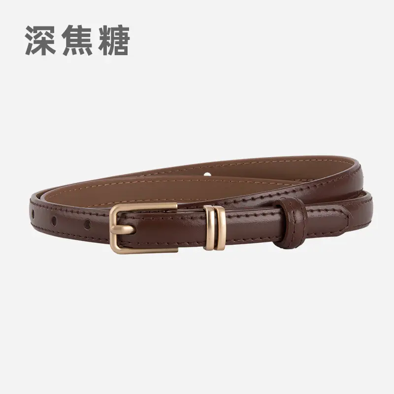 Golden Parallel Bars Genuine Leather Belt for Women - Image 11