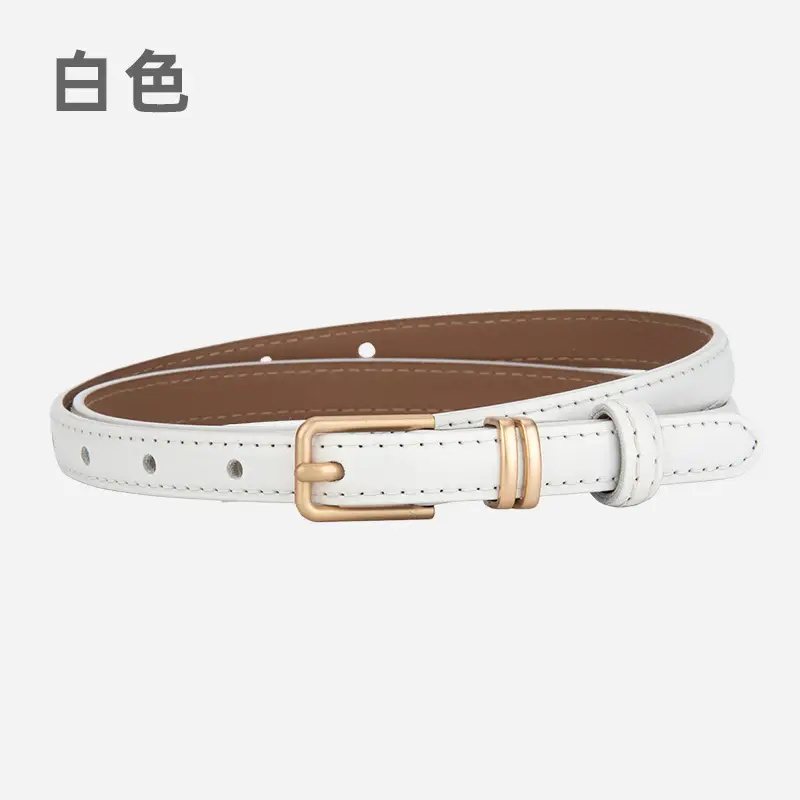 Golden Parallel Bars Genuine Leather Belt for Women - Image 14