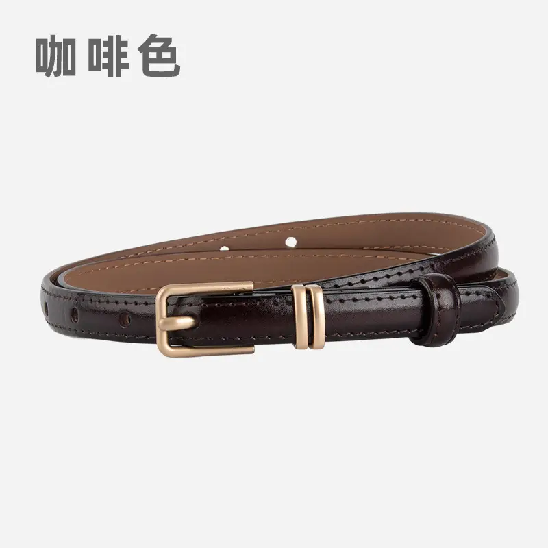 Golden Parallel Bars Genuine Leather Belt for Women - Image 6