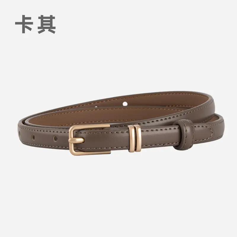 Golden Parallel Bars Genuine Leather Belt for Women - Image 7