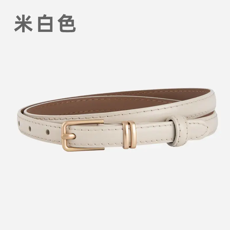 Golden Parallel Bars Genuine Leather Belt for Women - Image 8