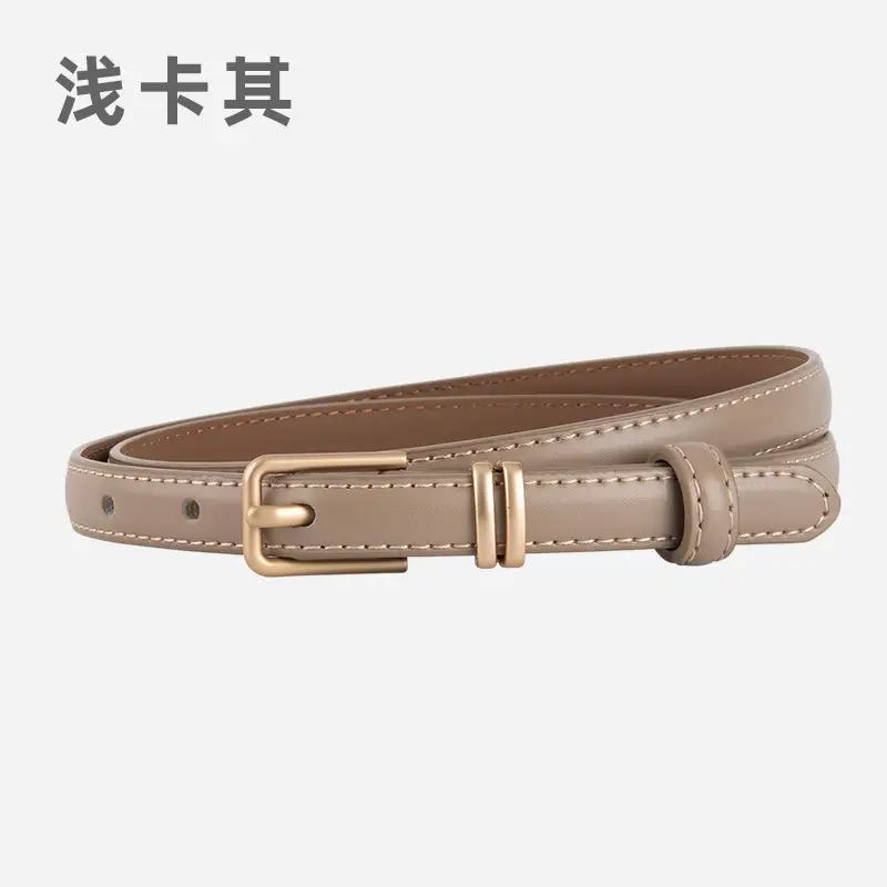 Golden Parallel Bars Genuine Leather Belt for Women - Image 9