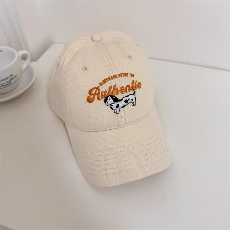 Women's Beige "Boutique" Cap with Doll Embroidery