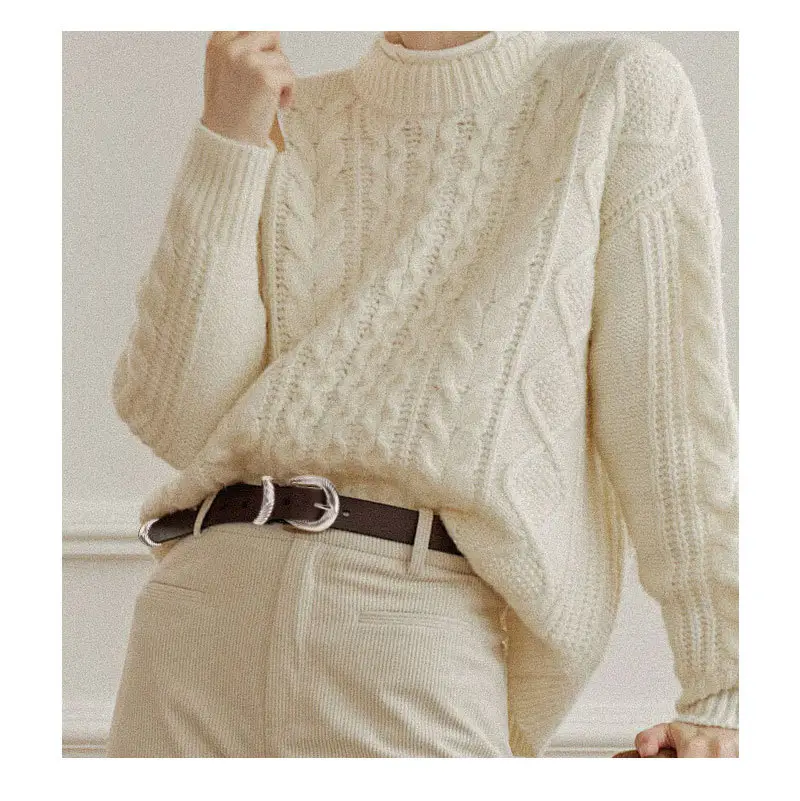Women's Brown Sunflower Rivet Belt with High-end Thread — feature 22