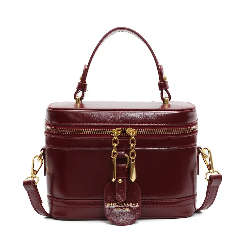 Retro Crossbody Bag Red Leather 2025 New Fashion - Image 9