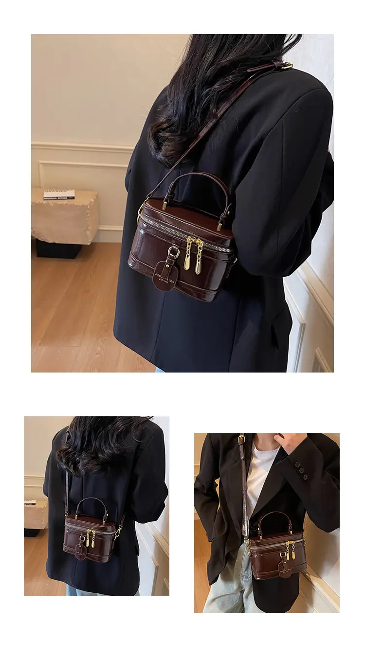 Retro Crossbody Bag Red Leather 2025 New Fashion — feature 12