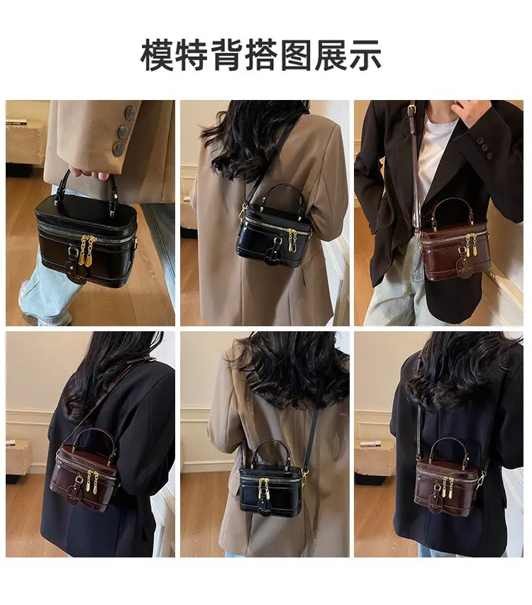 Retro Crossbody Bag Red Leather 2025 New Fashion — feature 8