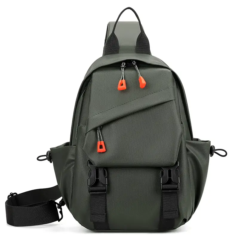 Men's Grey Crossbody Chest Bag Large Capacity 20W+ - Image 4