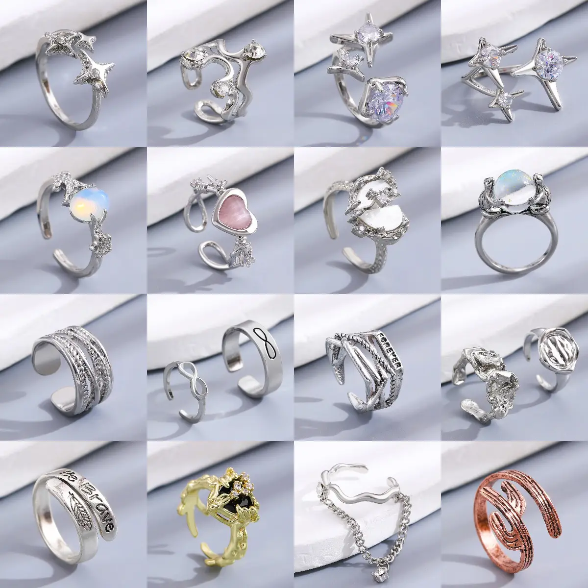 Bow Design Open Finger Ring for Women Silver - Image 180