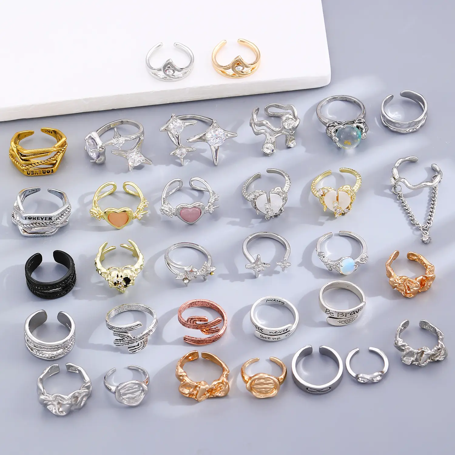 Bow Design Open Finger Ring for Women Silver - Image 181