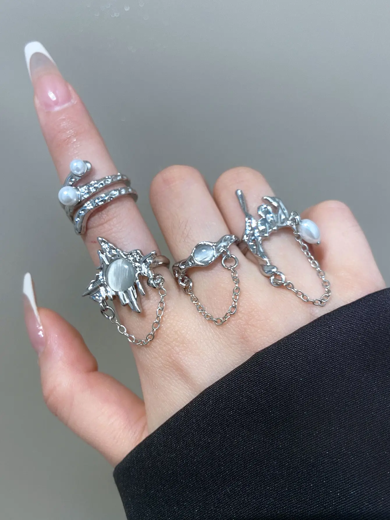 Bow Design Open Finger Ring for Women Silver — feature 12