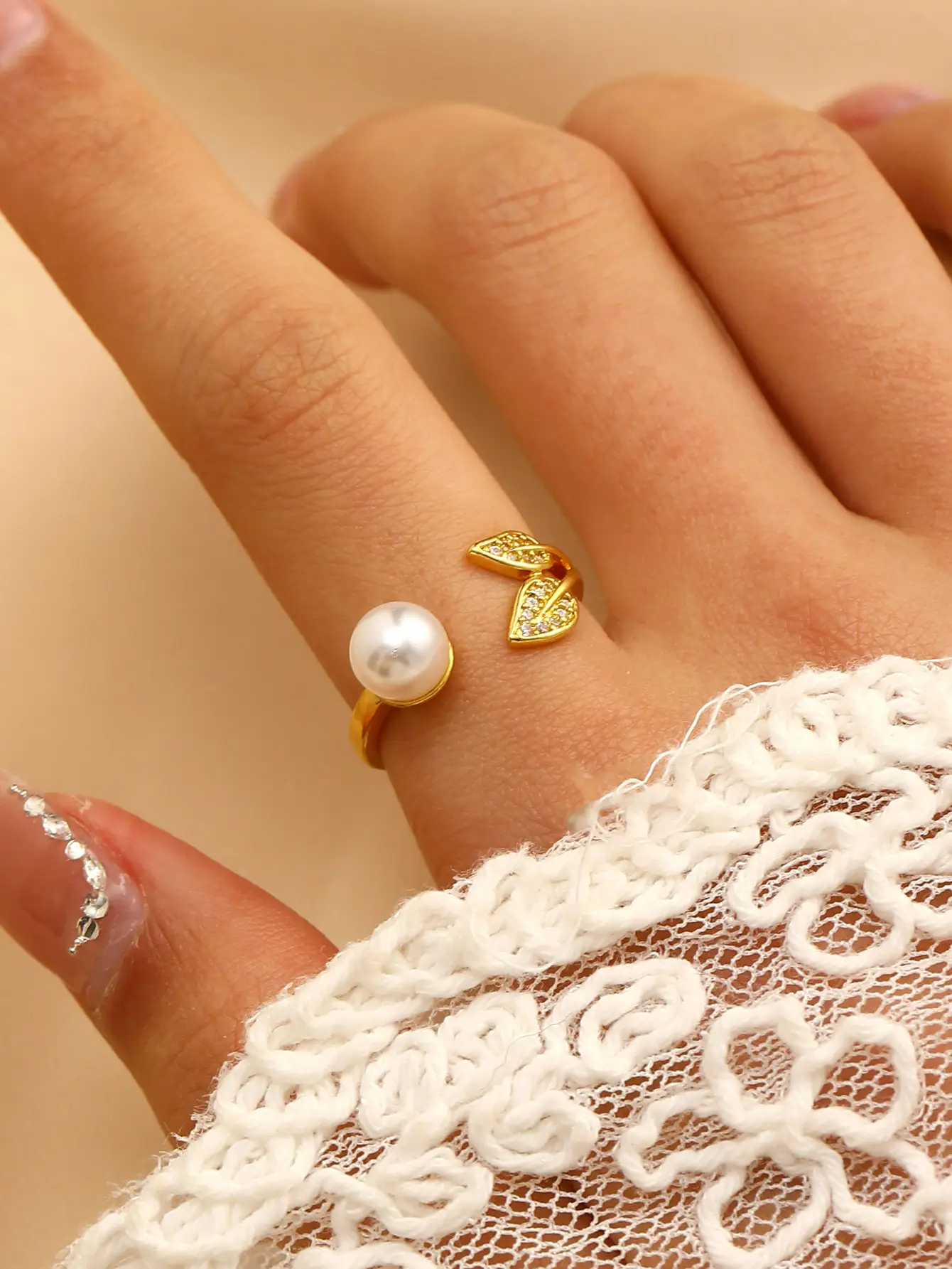 Bow Design Open Finger Ring for Women Silver — feature 26