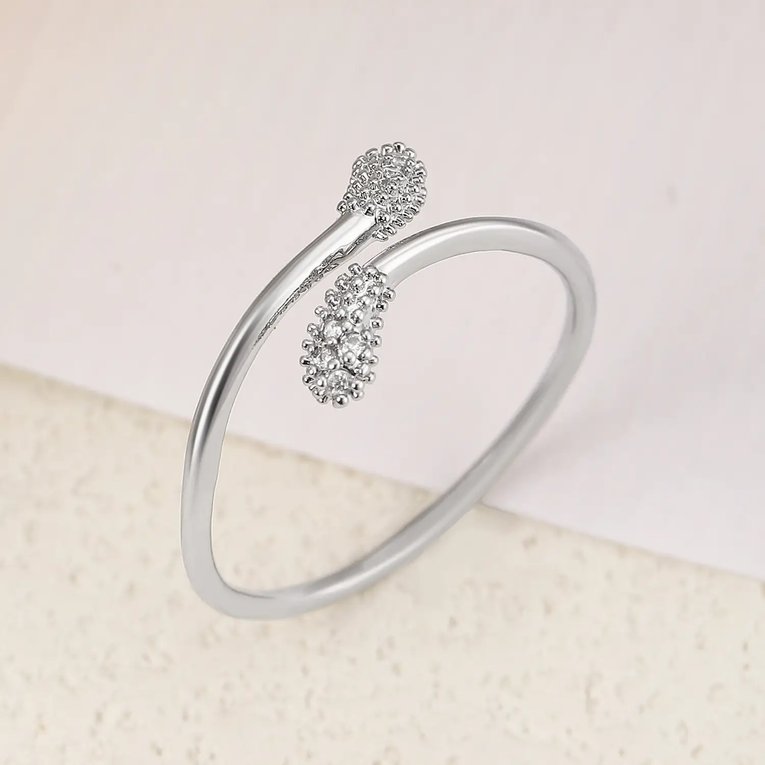 Bow Design Open Finger Ring for Women Silver - Image 10