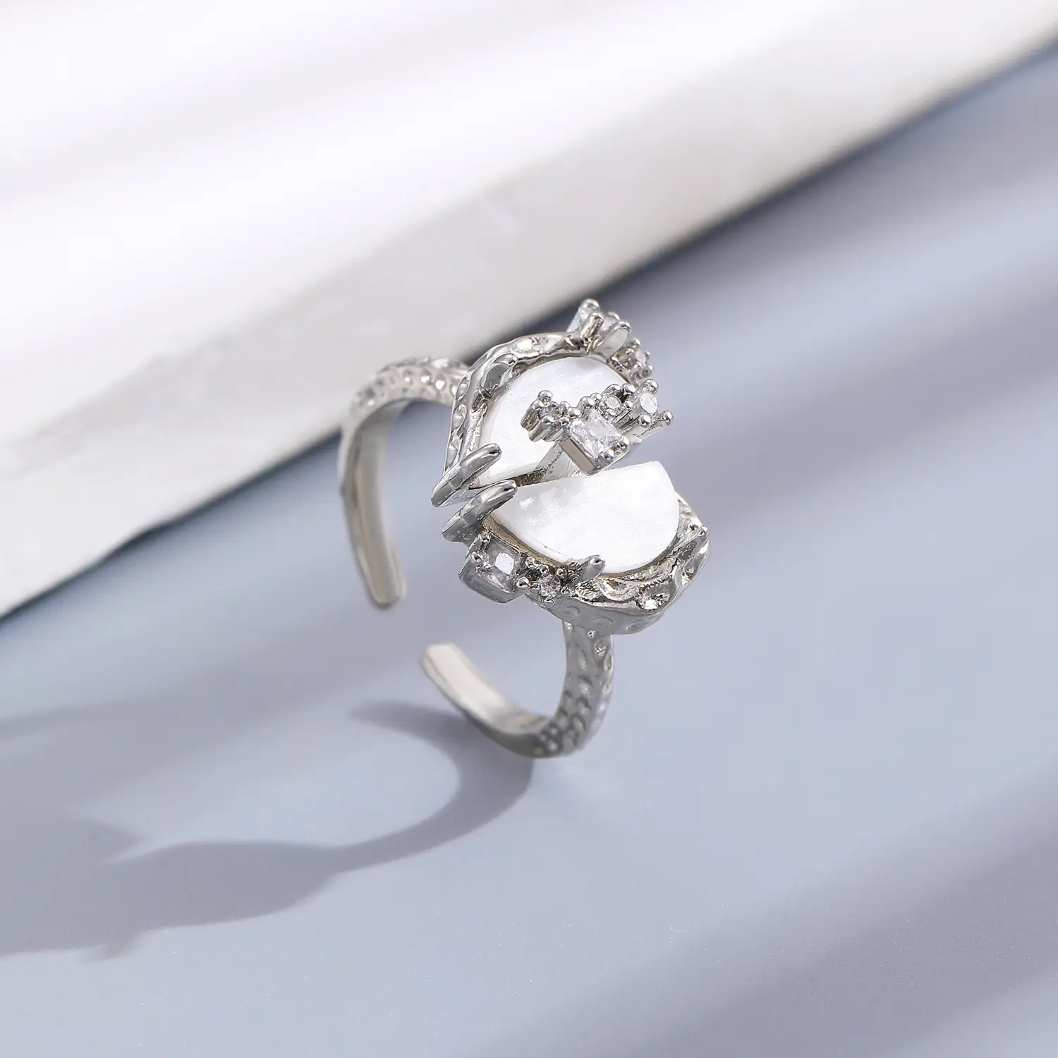 Bow Design Open Finger Ring for Women Silver - Image 100