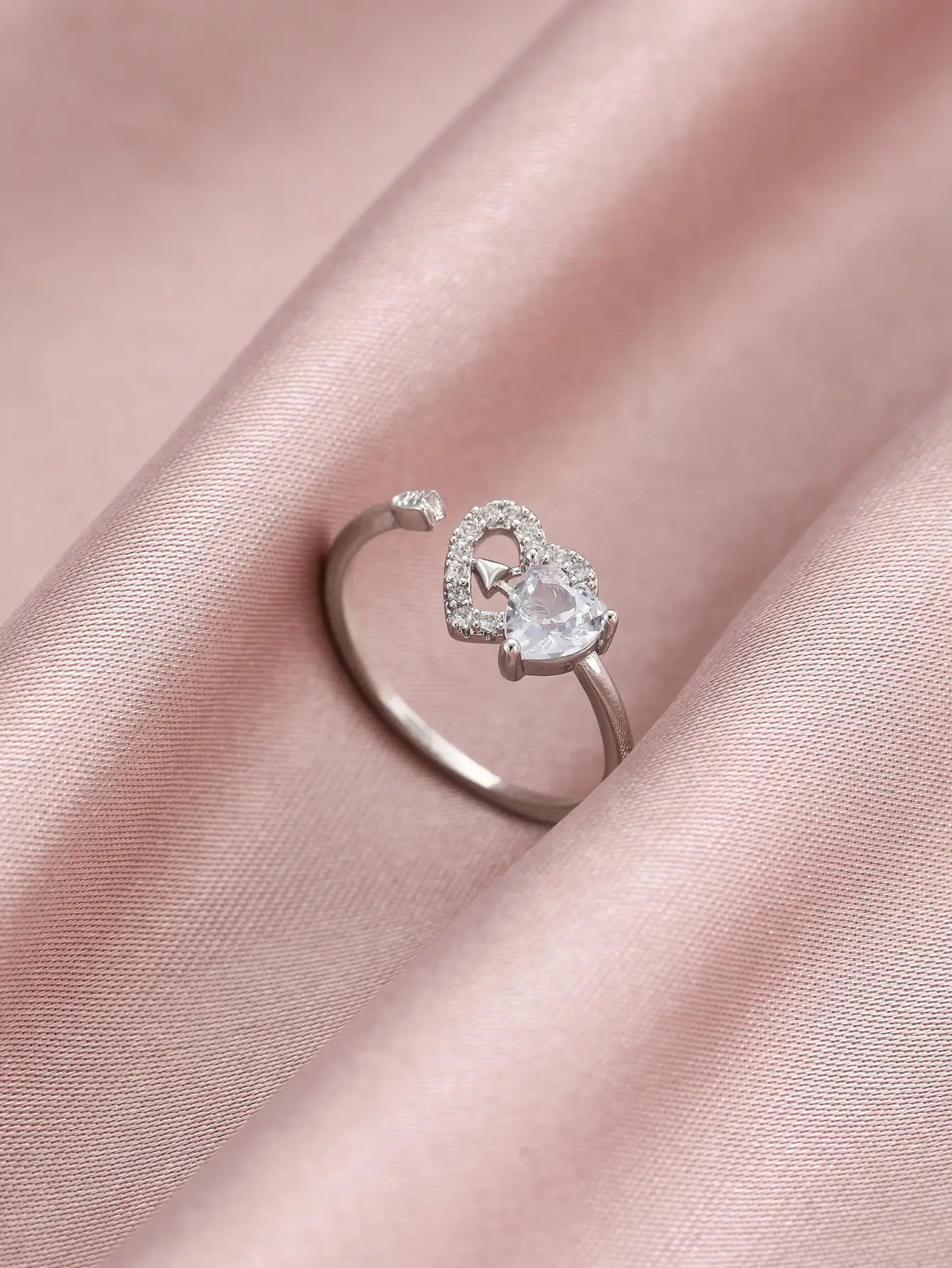 Bow Design Open Finger Ring for Women Silver - Image 112