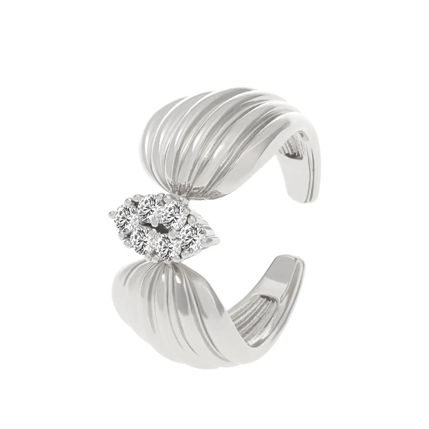 Bow Design Open Finger Ring for Women Silver - Image 120