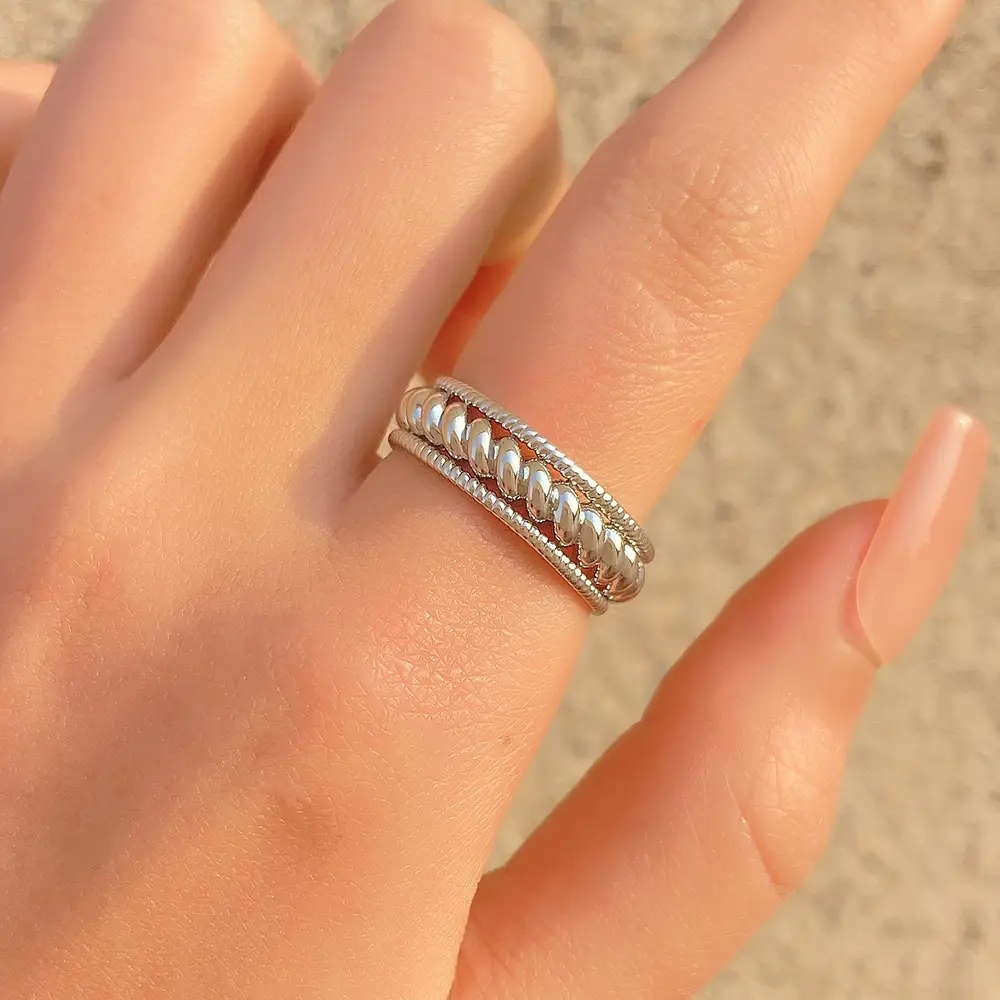 Bow Design Open Finger Ring for Women Silver - Image 126