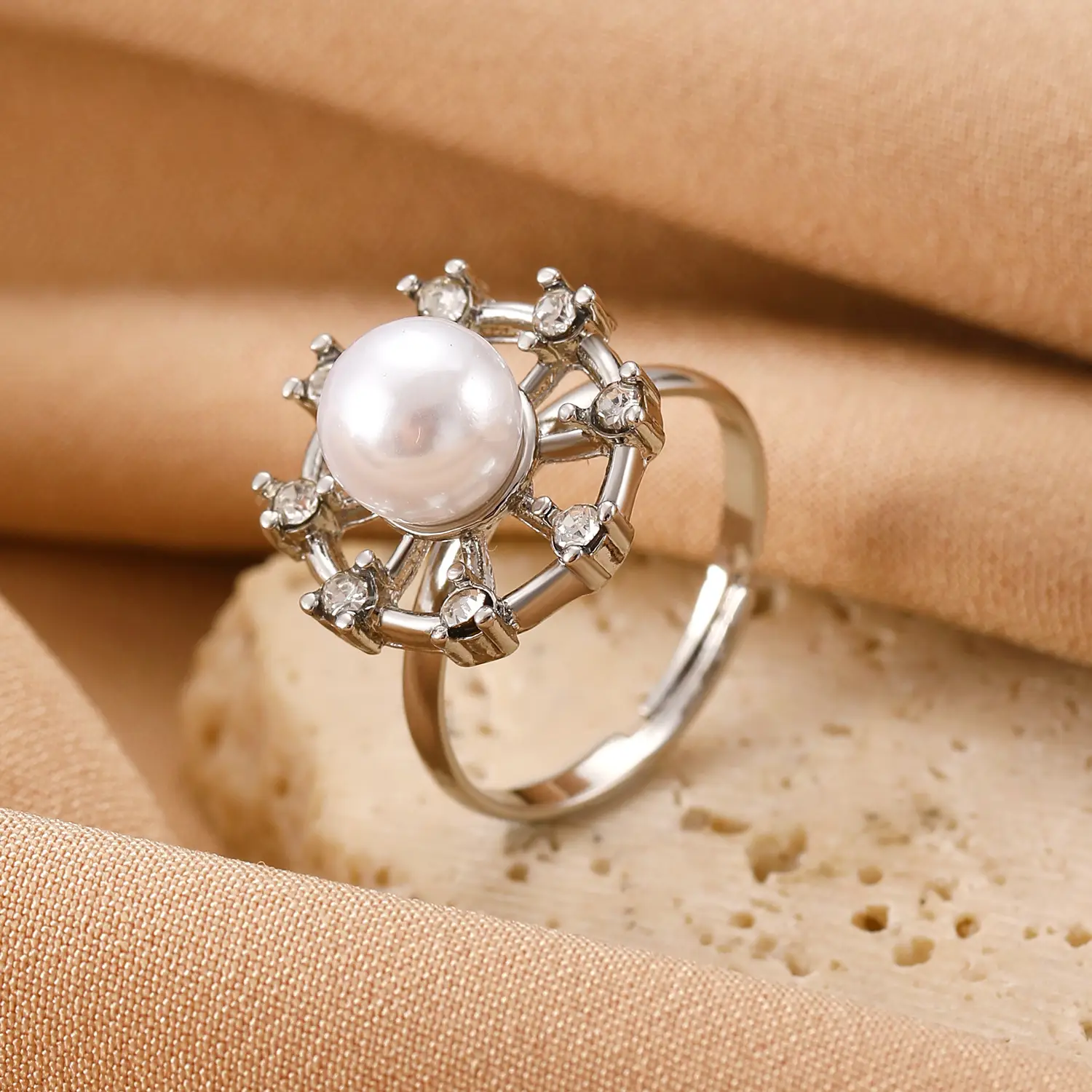 Bow Design Open Finger Ring for Women Silver - Image 13