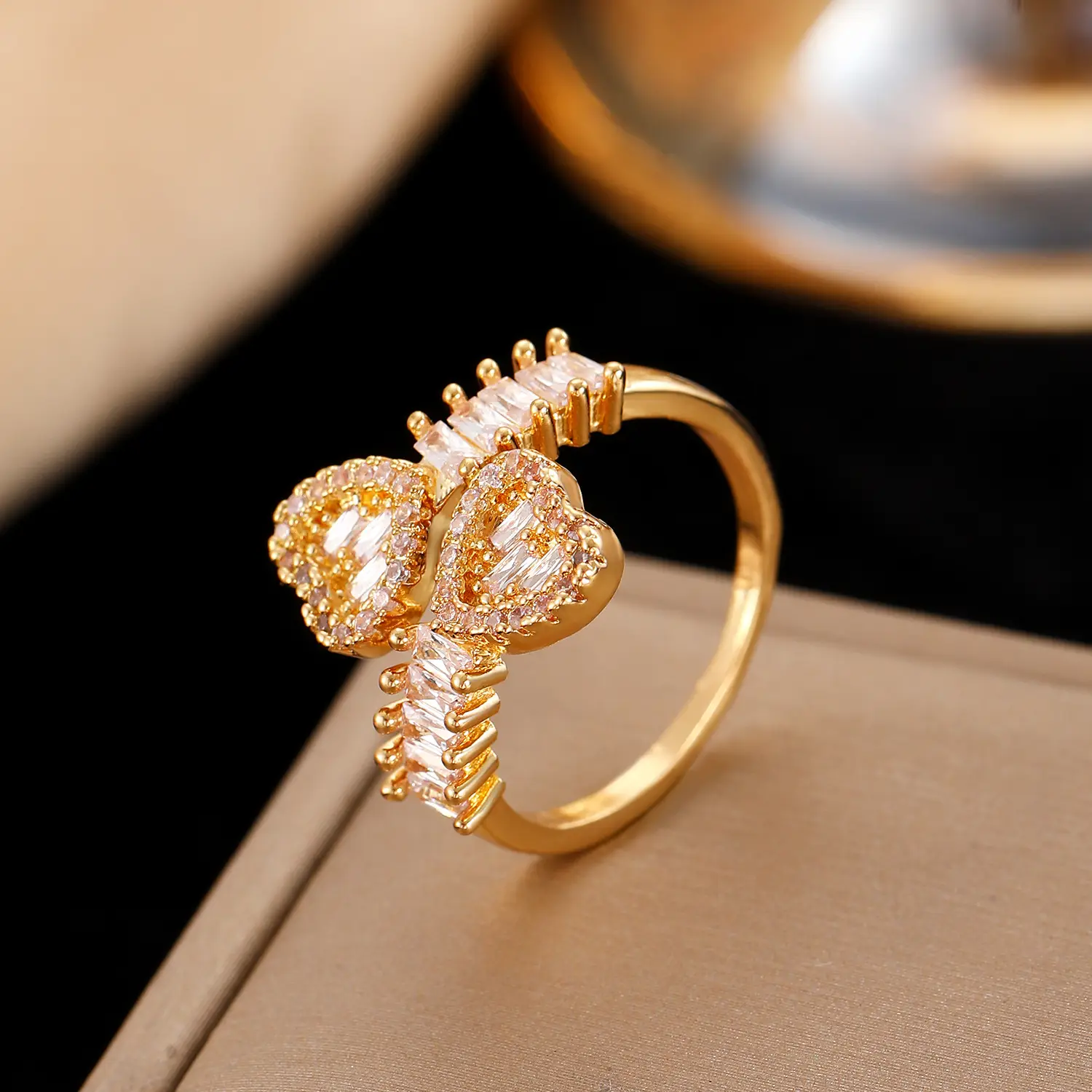 Bow Design Open Finger Ring for Women Silver - Image 154