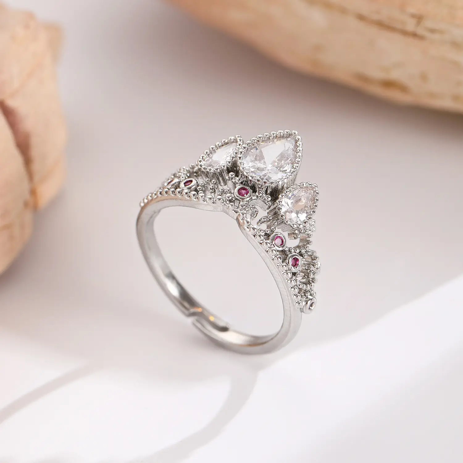 Bow Design Open Finger Ring for Women Silver - Image 157