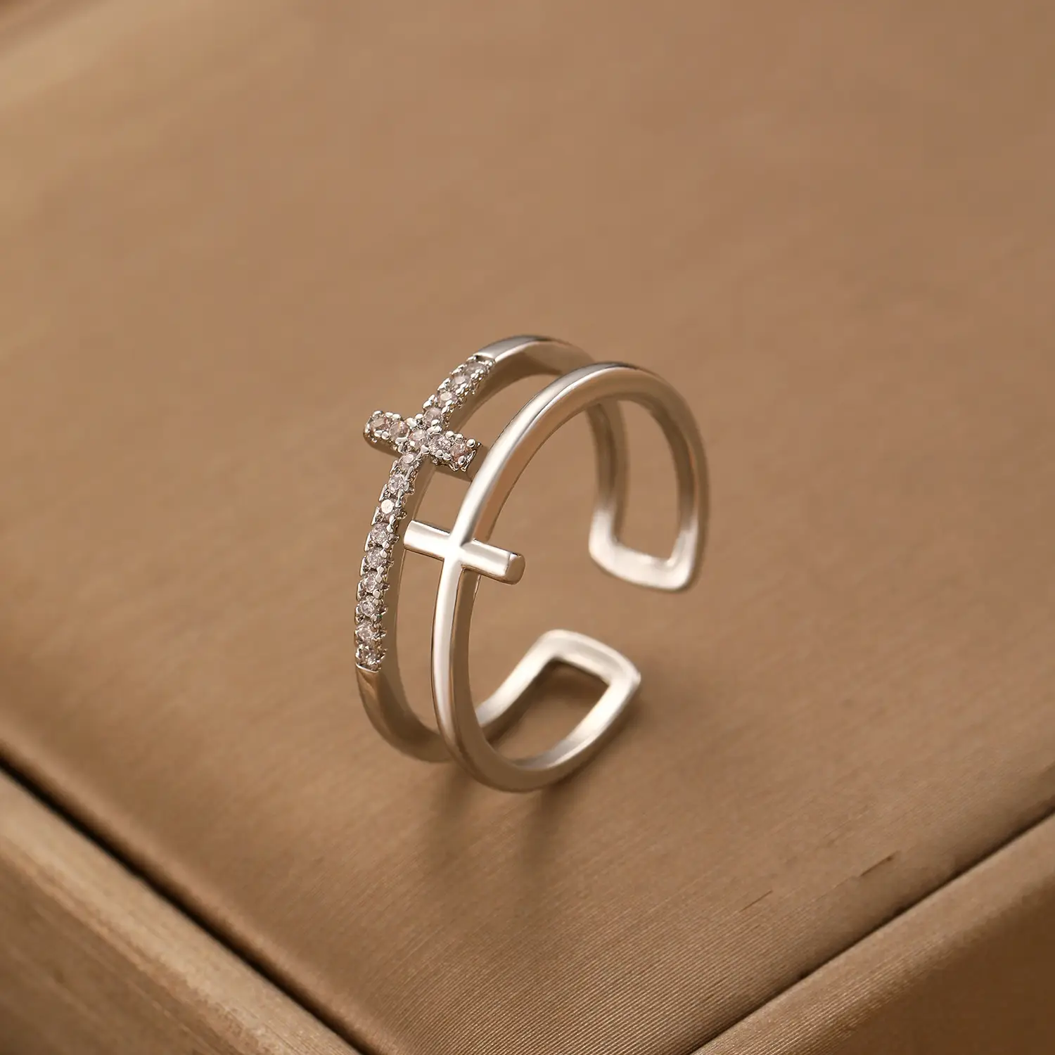 Bow Design Open Finger Ring for Women Silver - Image 162