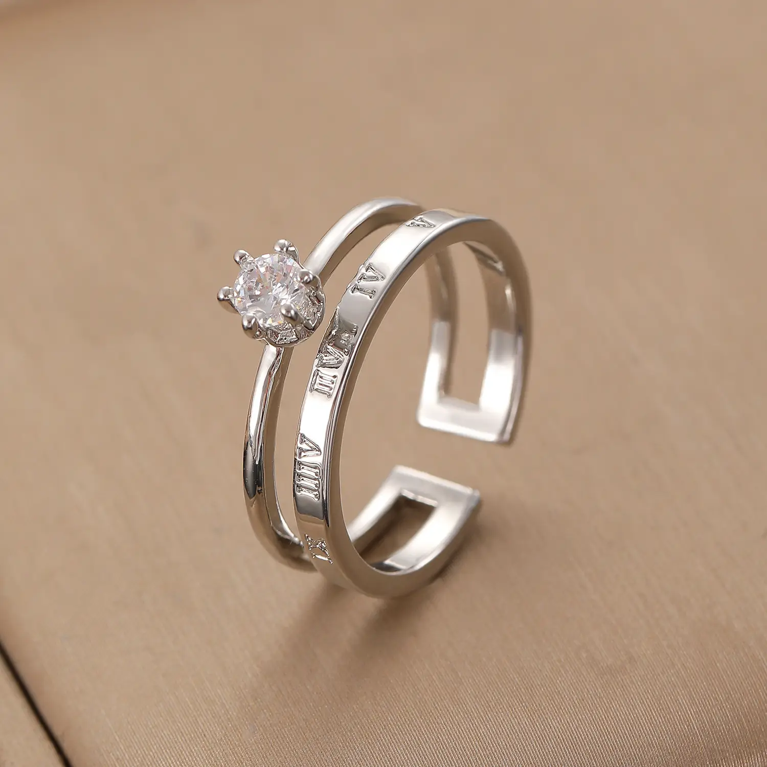 Bow Design Open Finger Ring for Women Silver - Image 171