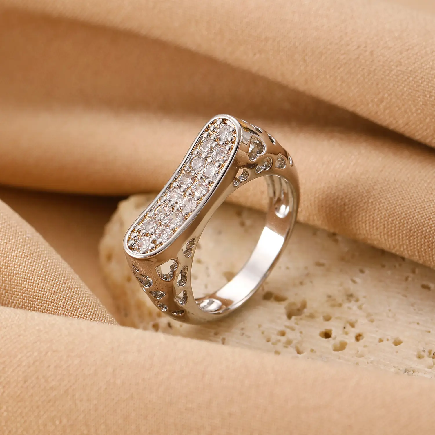 Bow Design Open Finger Ring for Women Silver - Image 19