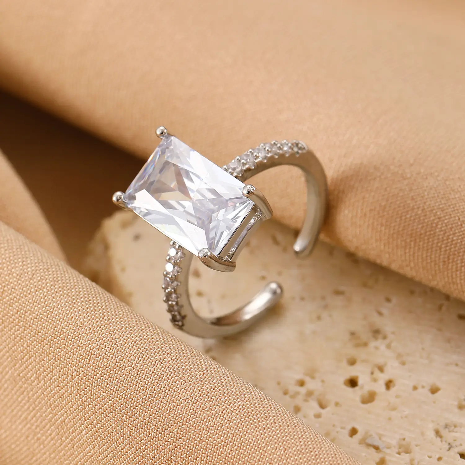 Bow Design Open Finger Ring for Women Silver - Image 25