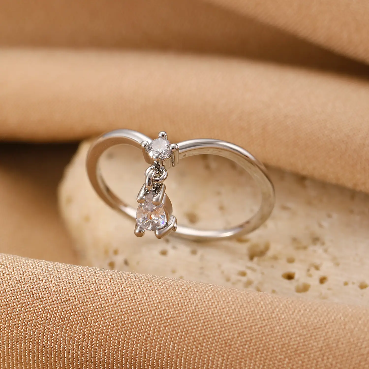Bow Design Open Finger Ring for Women Silver - Image 29