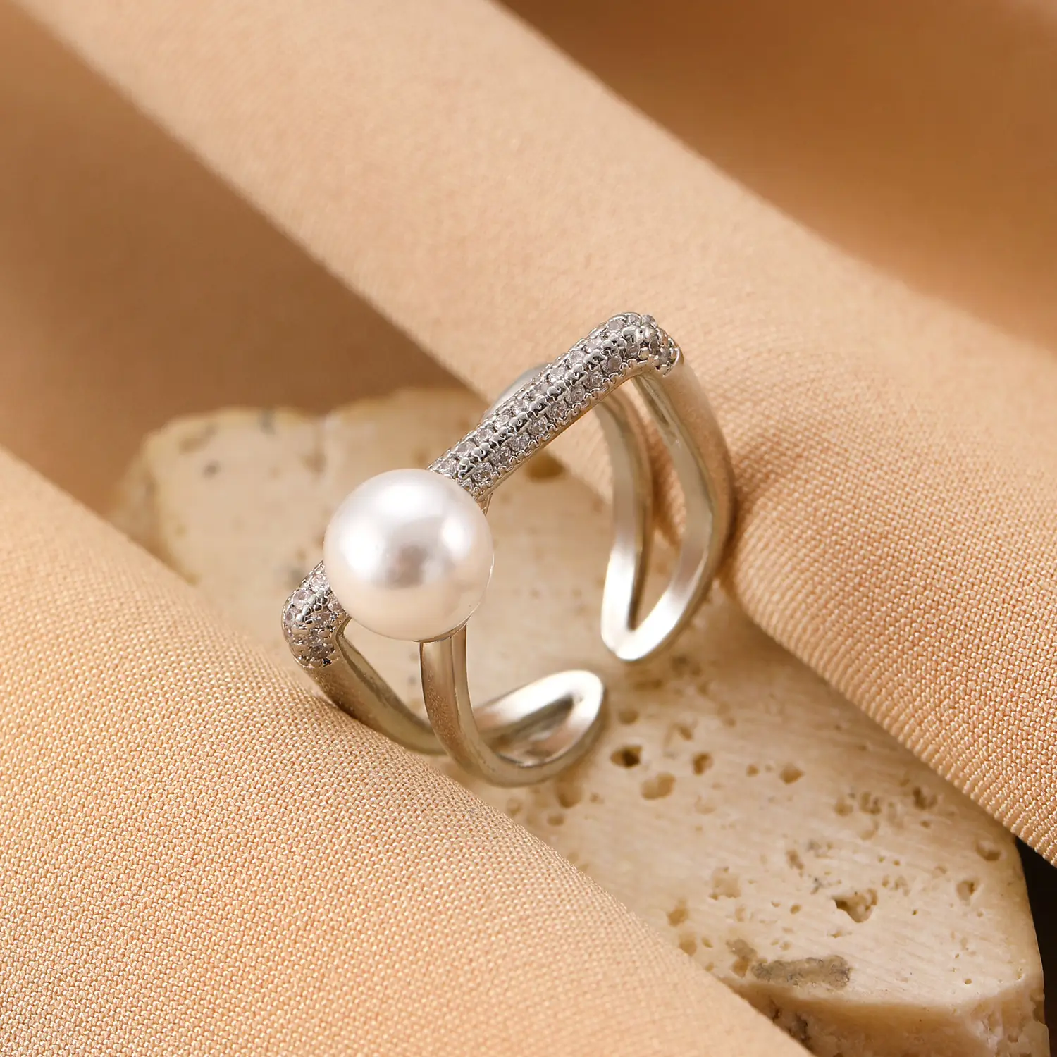 Bow Design Open Finger Ring for Women Silver - Image 35