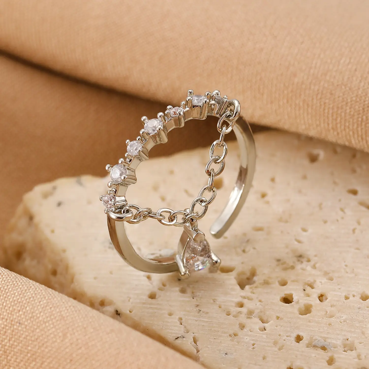 Bow Design Open Finger Ring for Women Silver - Image 37