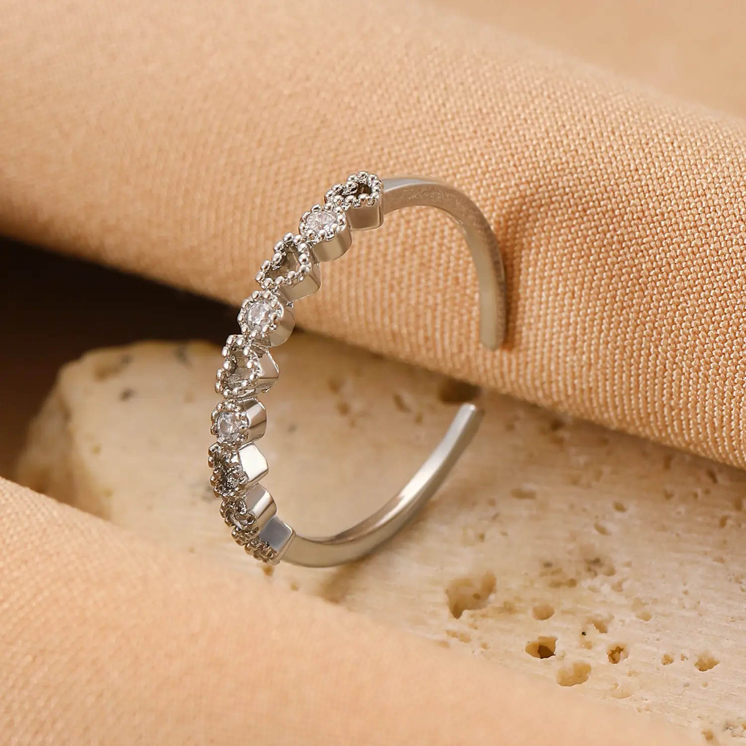 Bow Design Open Finger Ring for Women Silver - Image 39