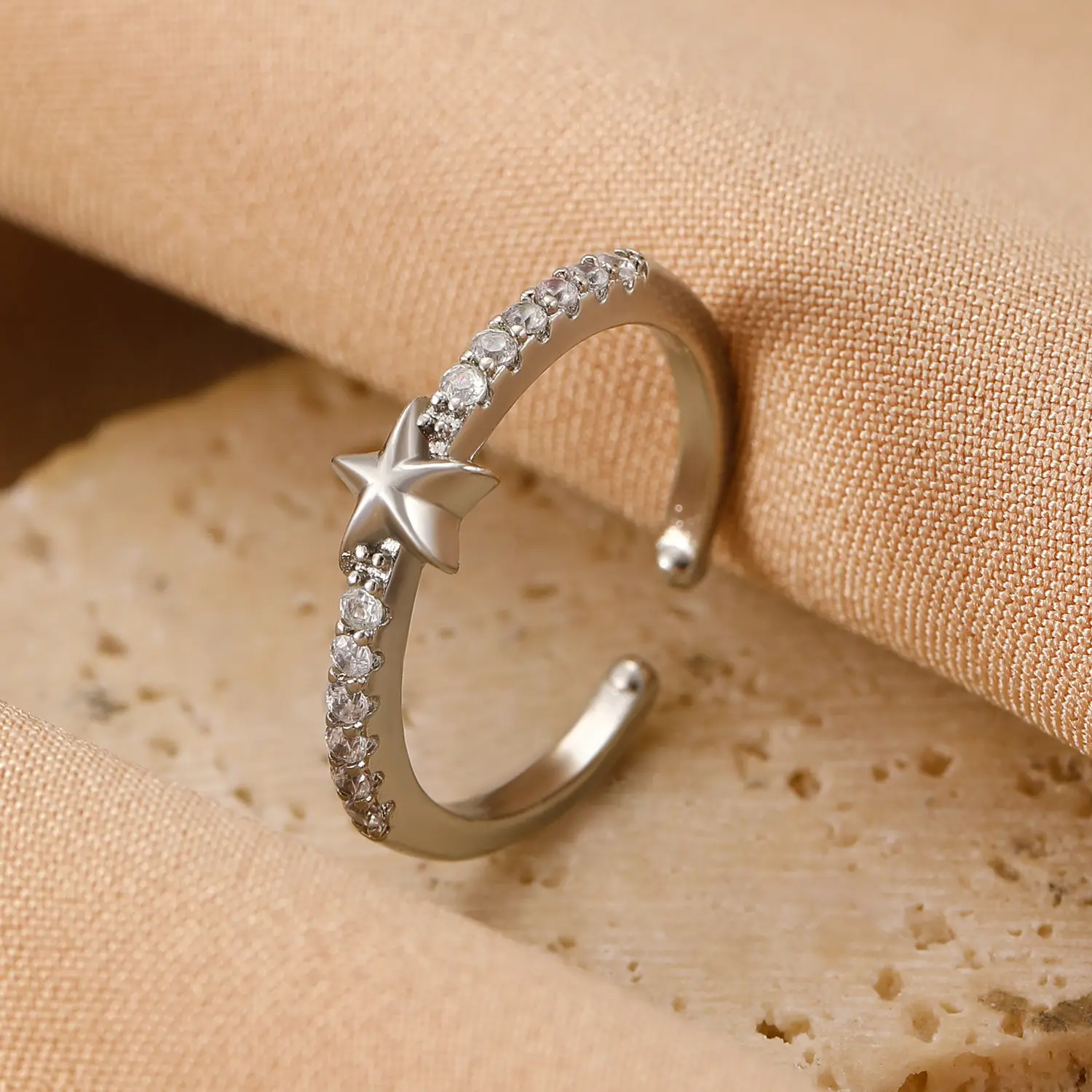 Bow Design Open Finger Ring for Women Silver - Image 41