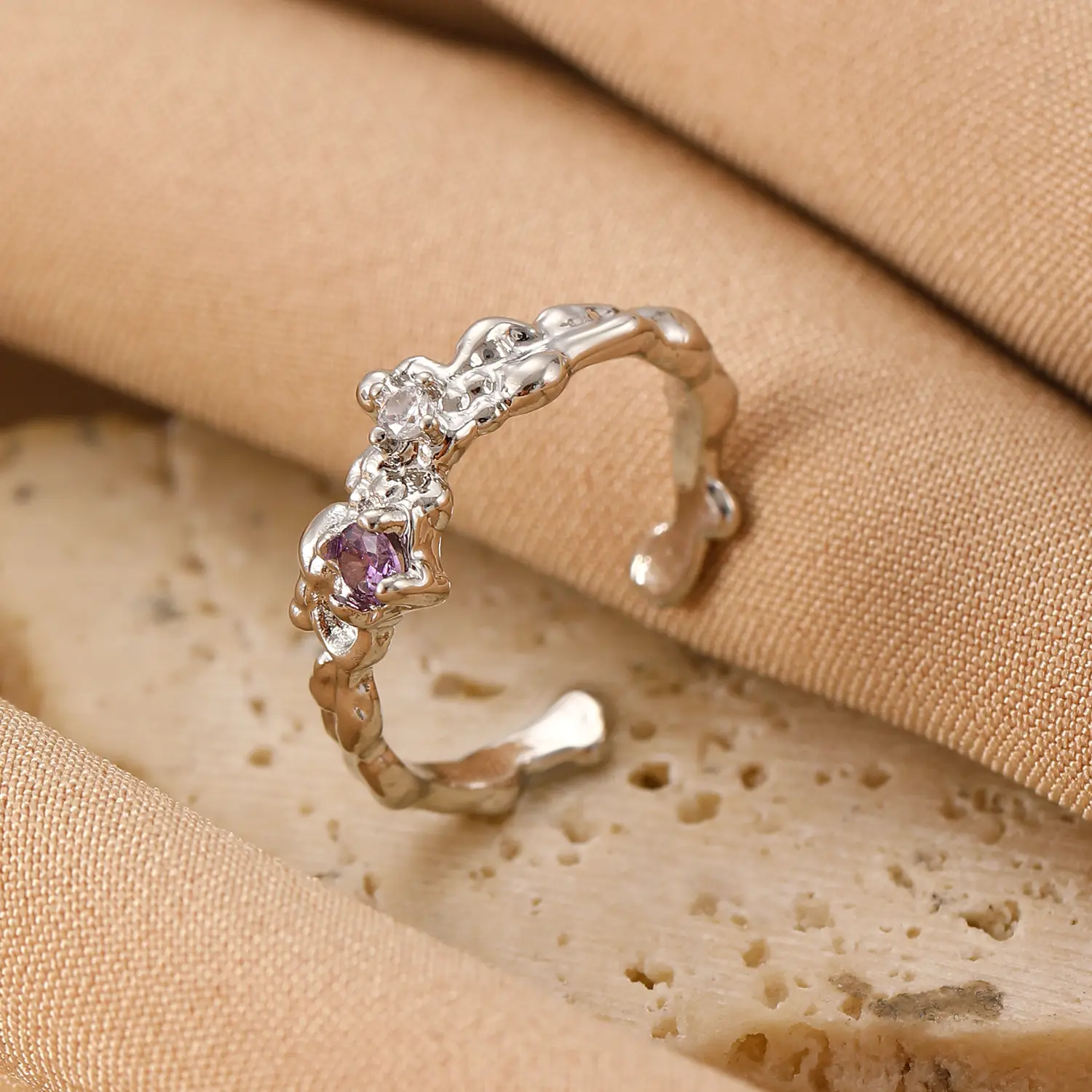 Bow Design Open Finger Ring for Women Silver - Image 47