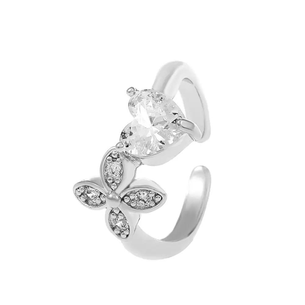 Bow Design Open Finger Ring for Women Silver - Image 50