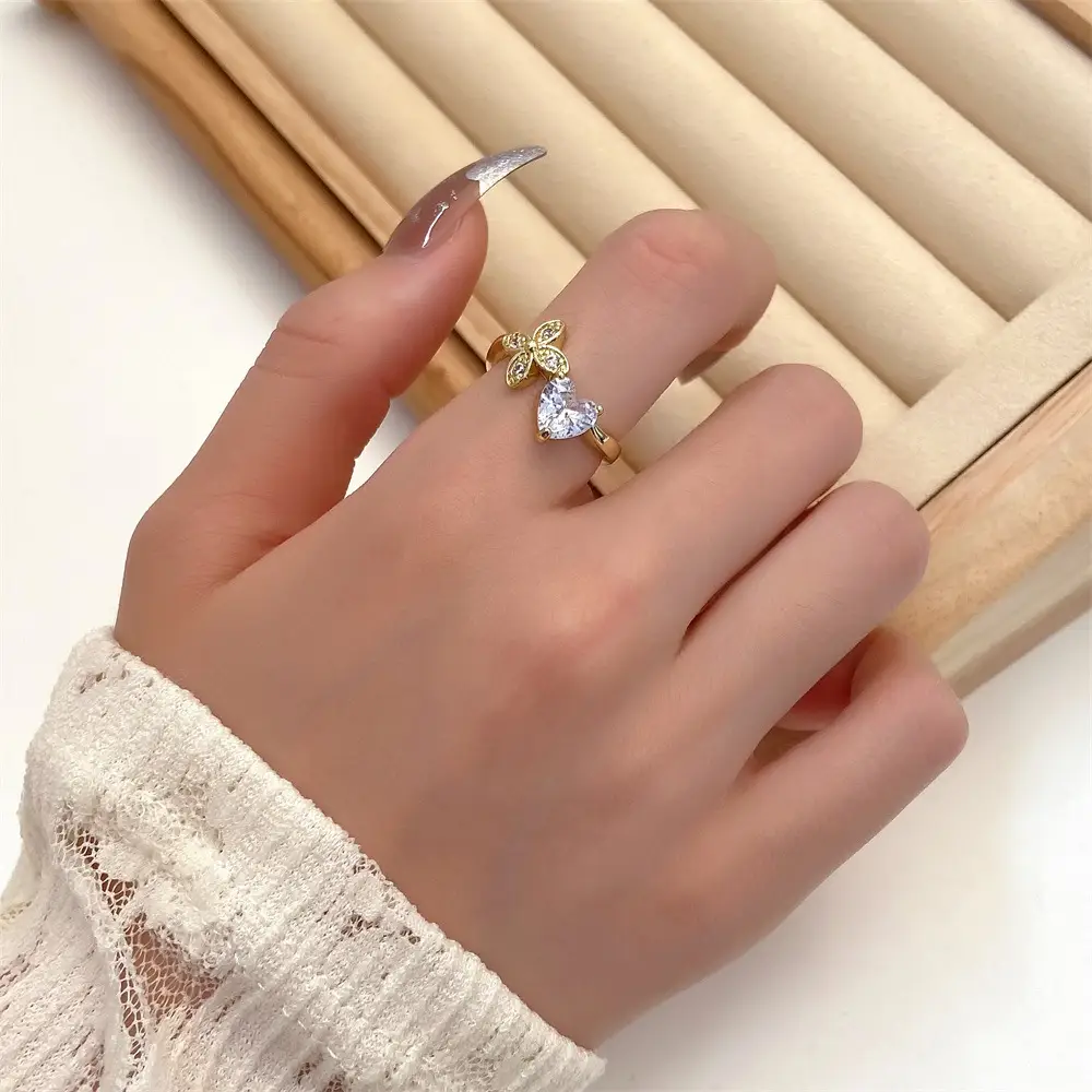 Bow Design Open Finger Ring for Women Silver - Image 51