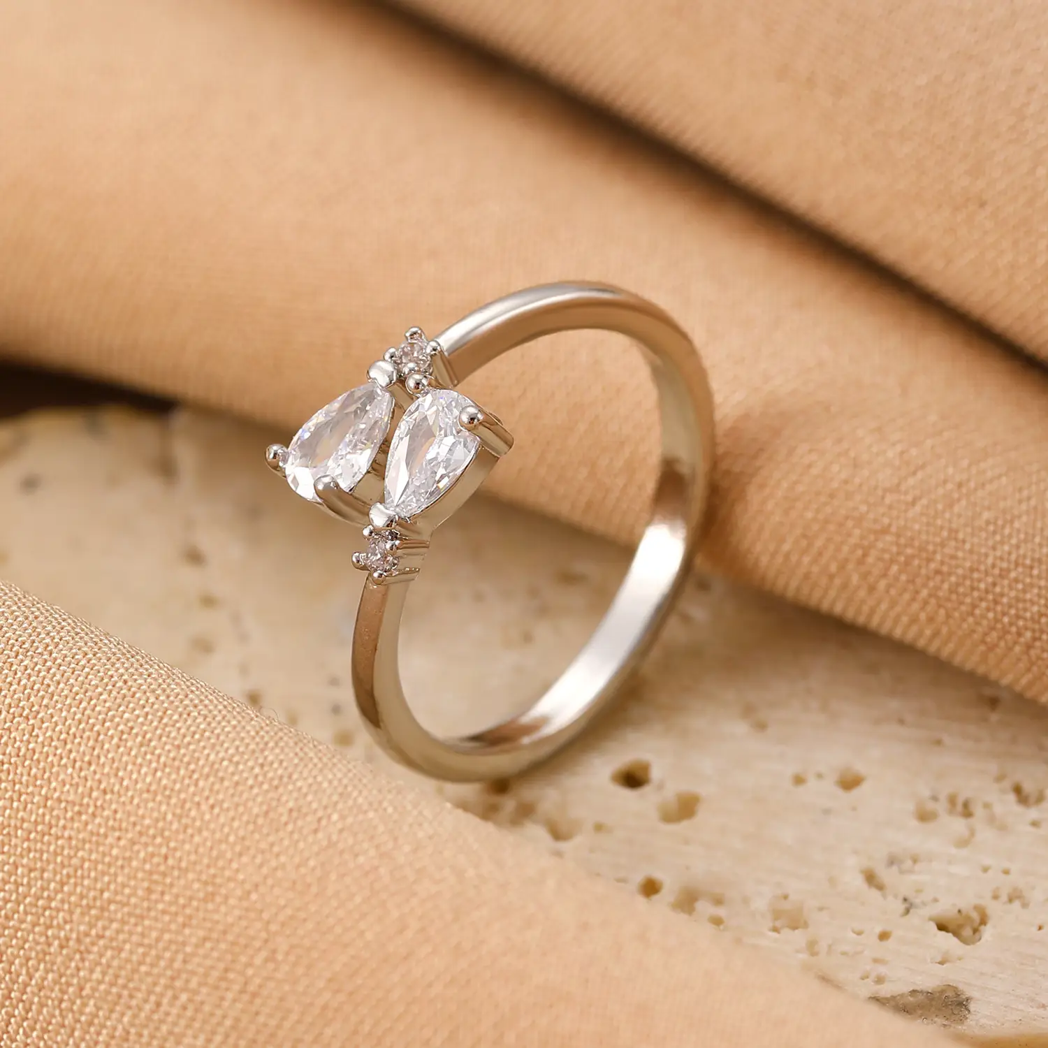Bow Design Open Finger Ring for Women Silver - Image 58