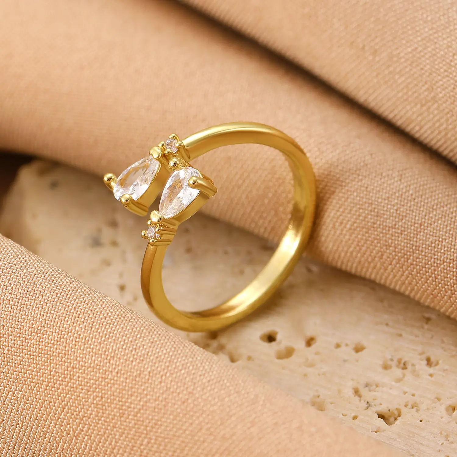 Bow Design Open Finger Ring for Women Silver - Image 59