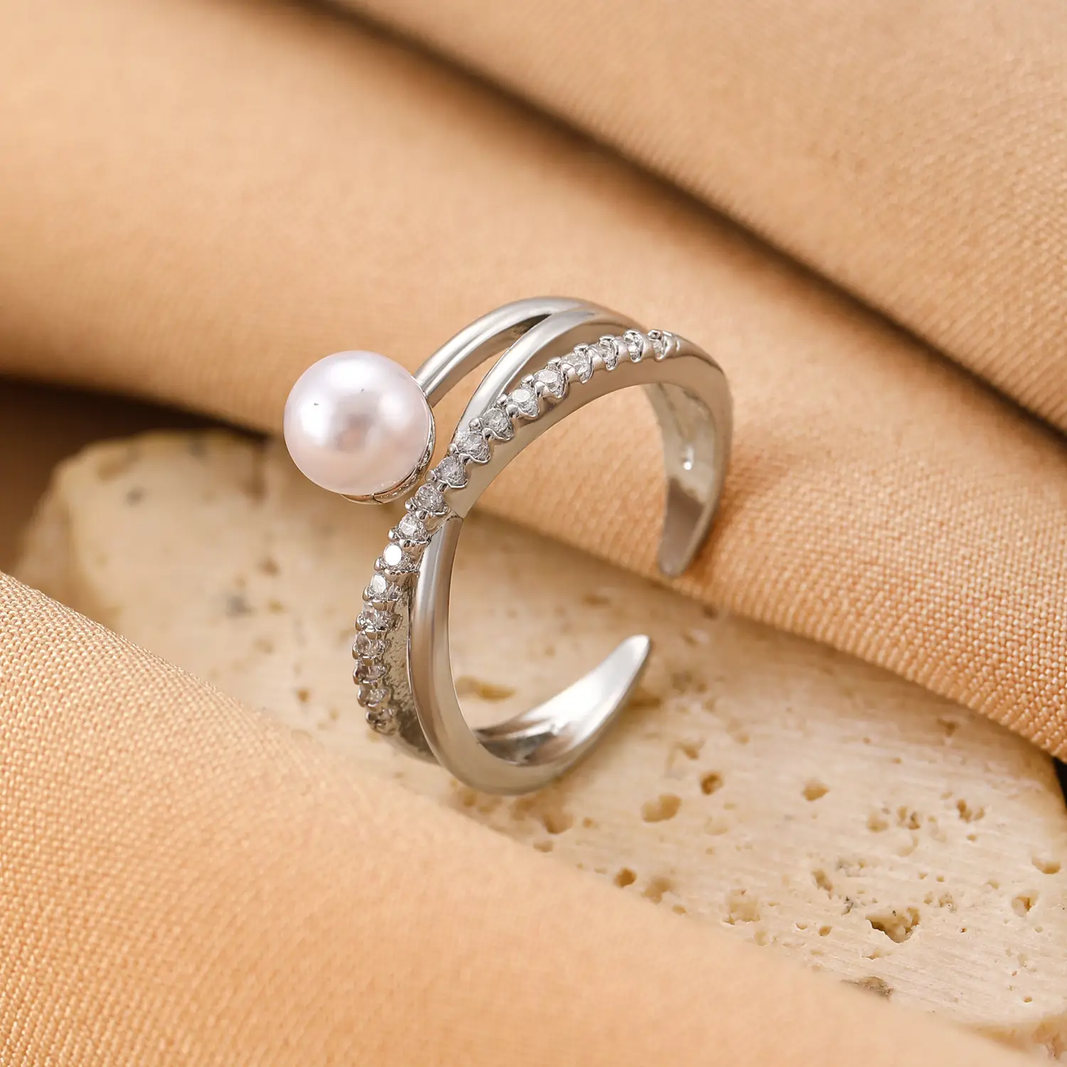 Bow Design Open Finger Ring for Women Silver - Image 66