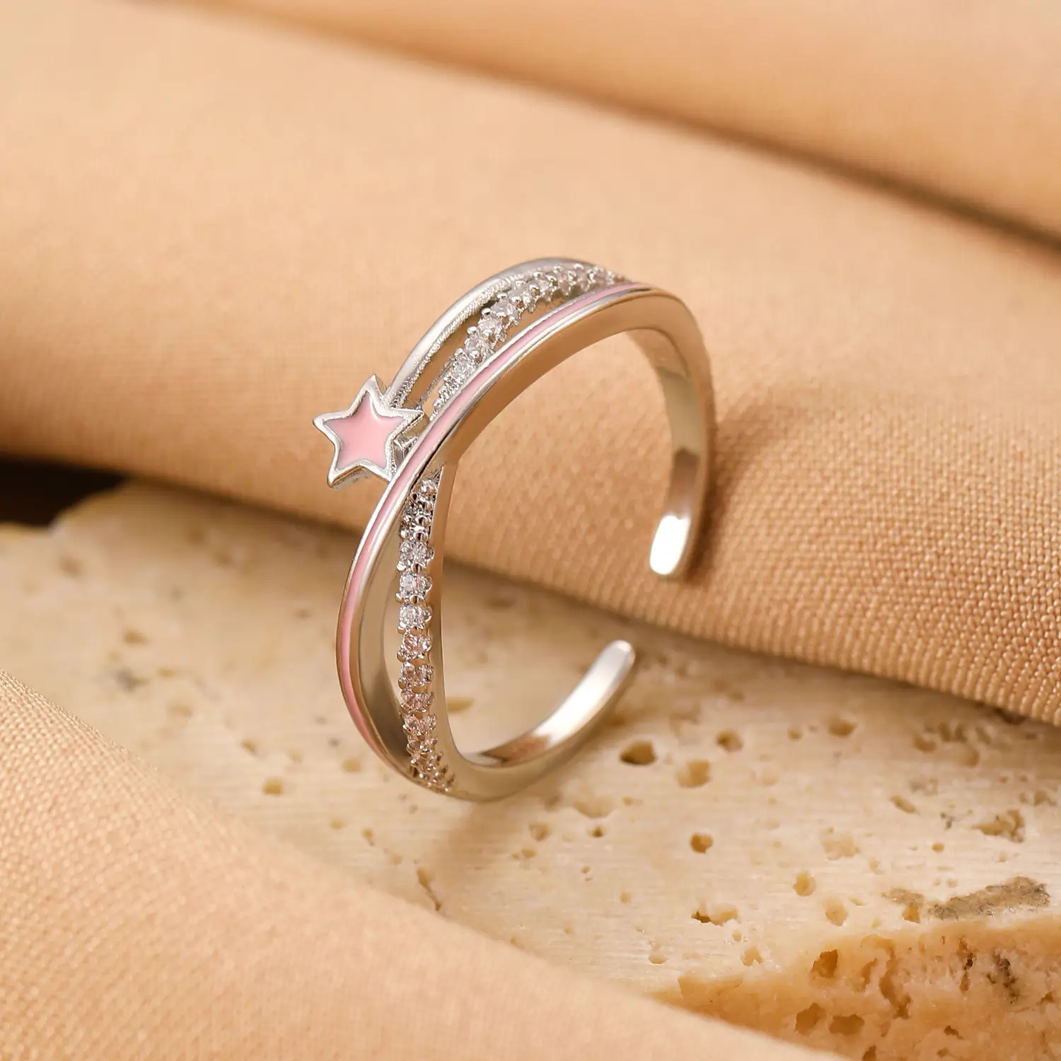 Bow Design Open Finger Ring for Women Silver - Image 67