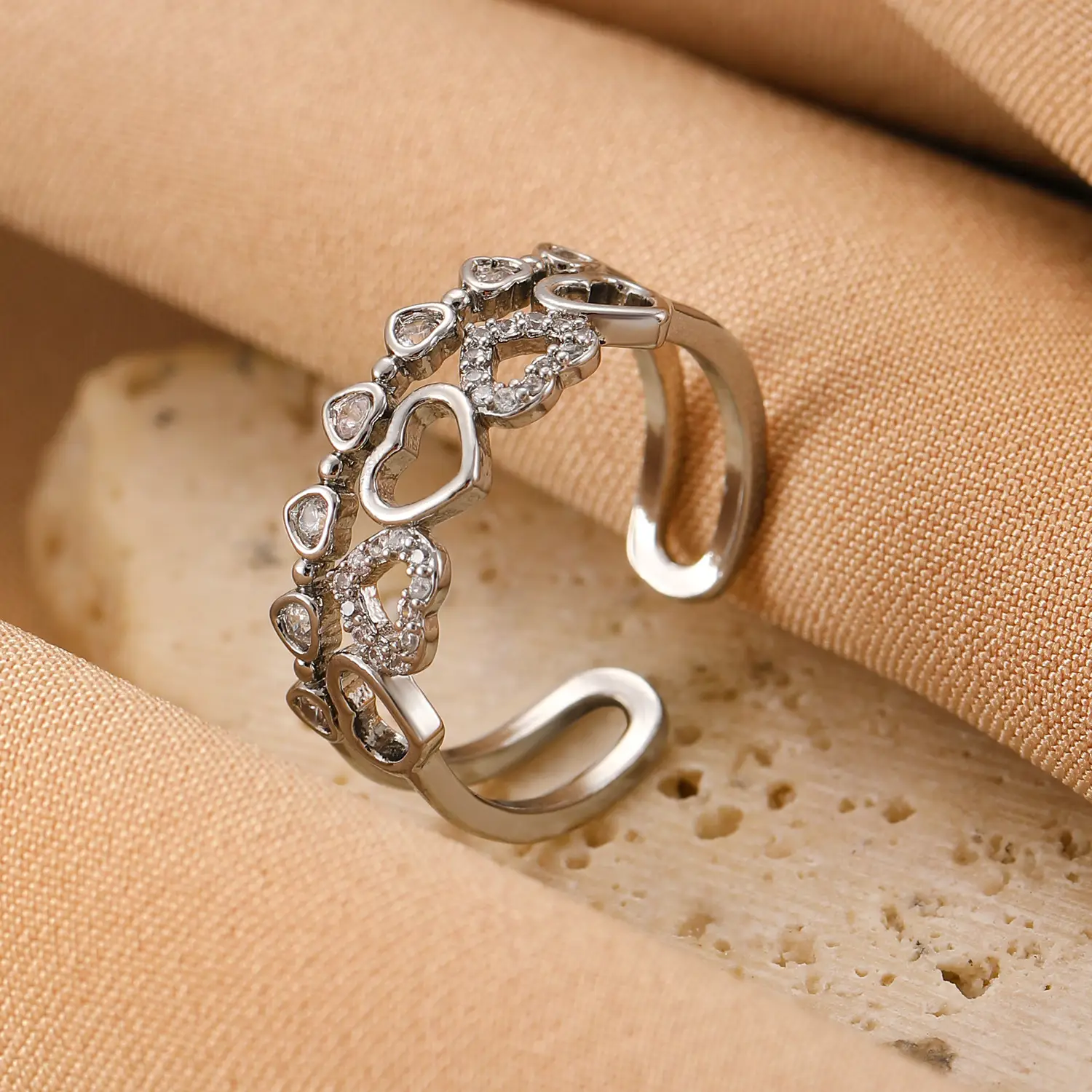 Bow Design Open Finger Ring for Women Silver - Image 71