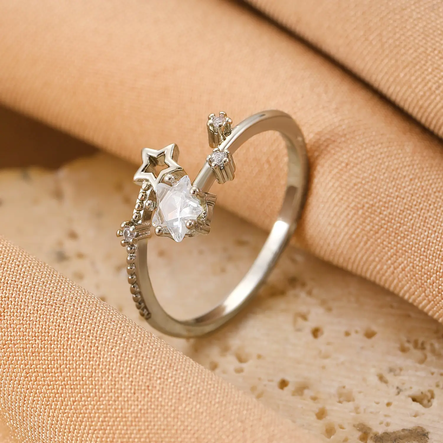 Bow Design Open Finger Ring for Women Silver - Image 73