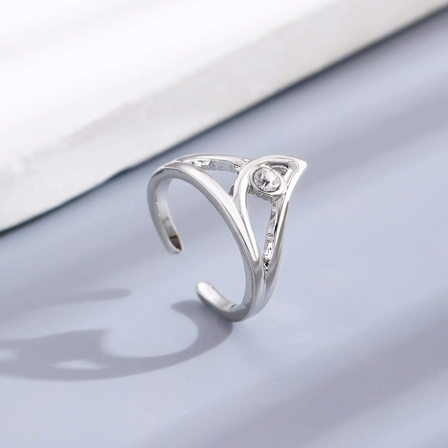 Bow Design Open Finger Ring for Women Silver - Image 75
