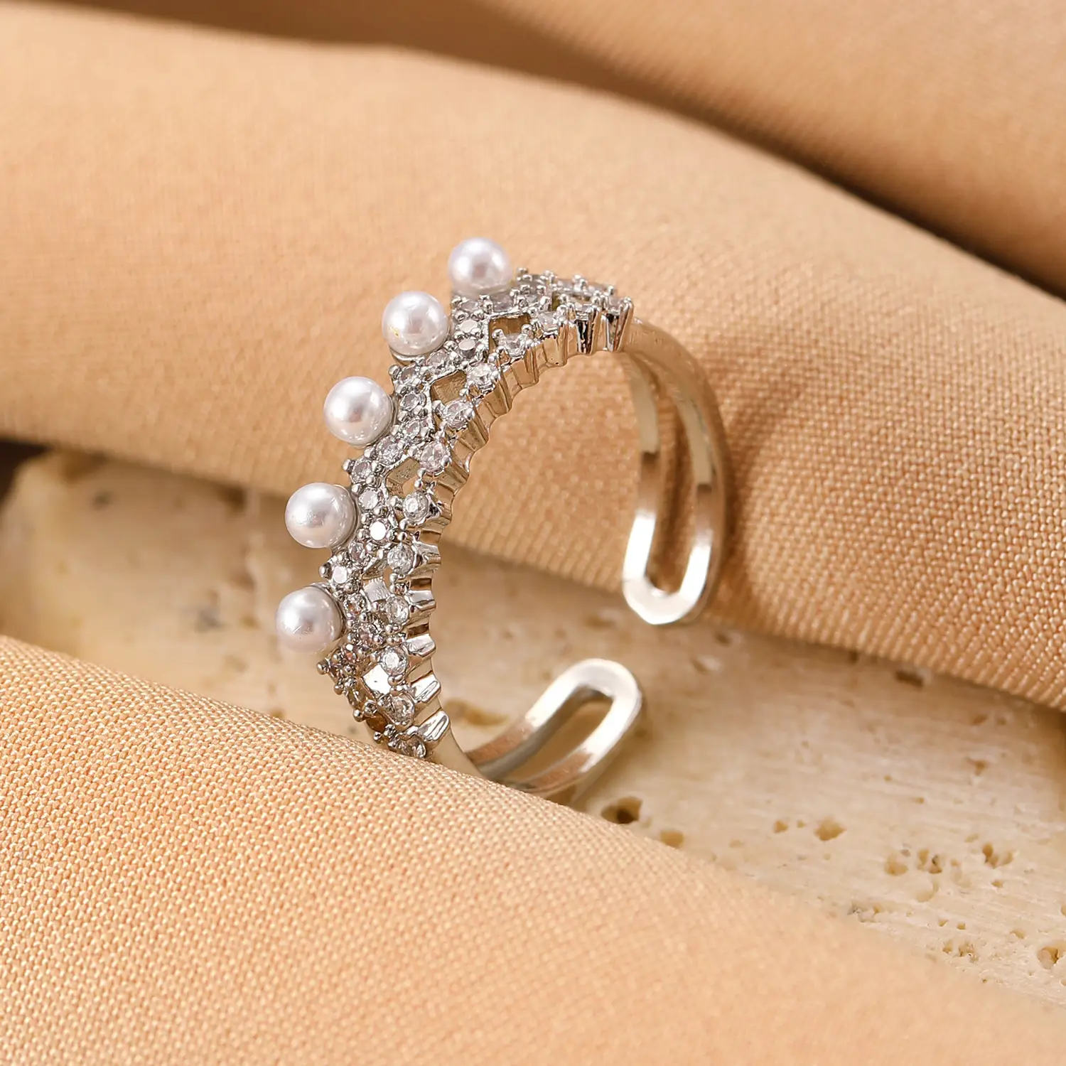 Bow Design Open Finger Ring for Women Silver - Image 80