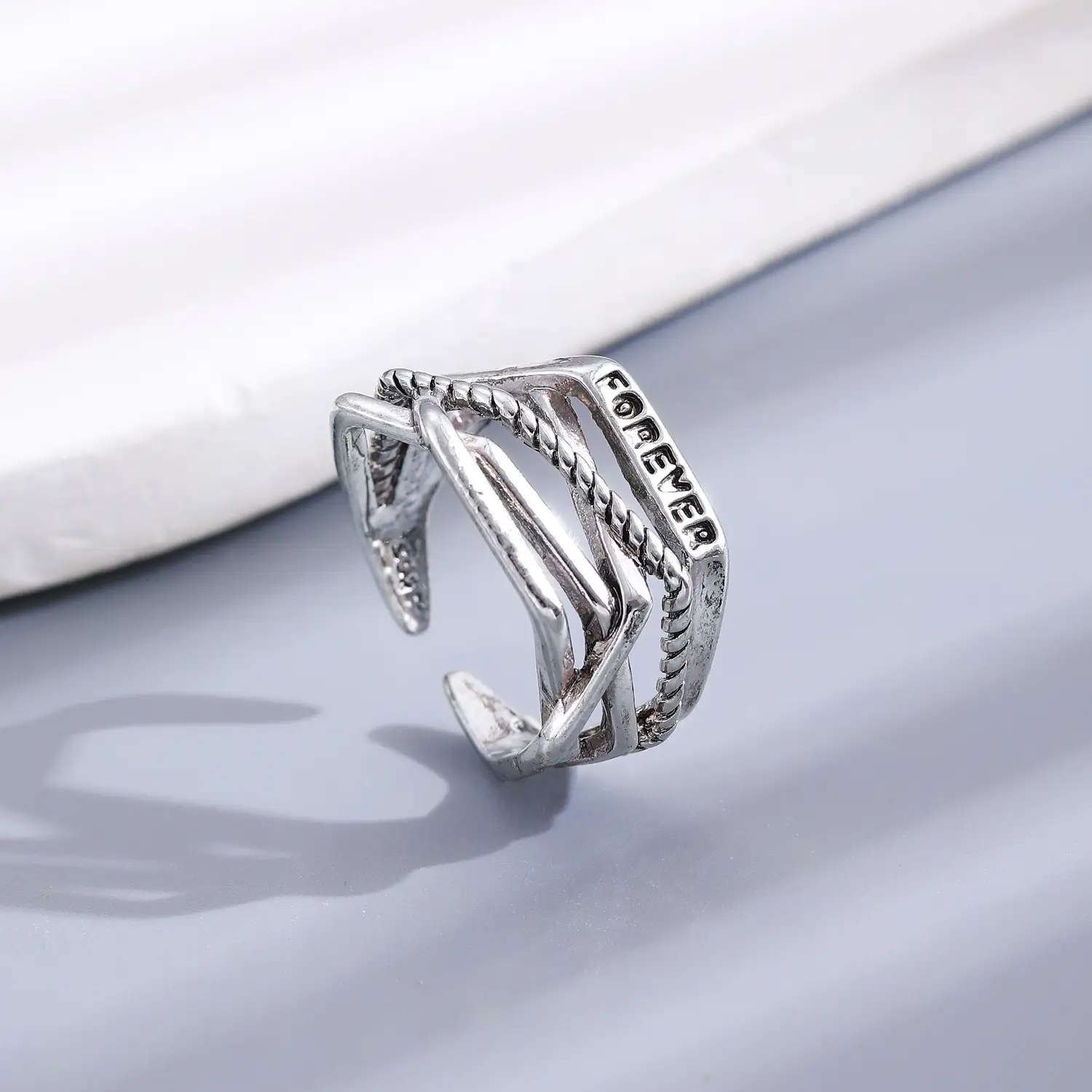 Bow Design Open Finger Ring for Women Silver - Image 82