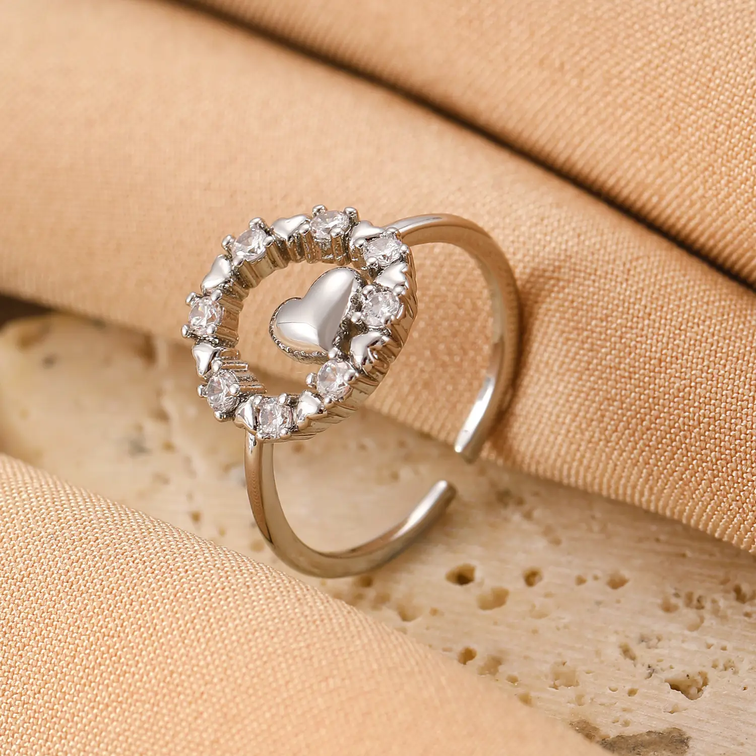 Bow Design Open Finger Ring for Women Silver - Image 9