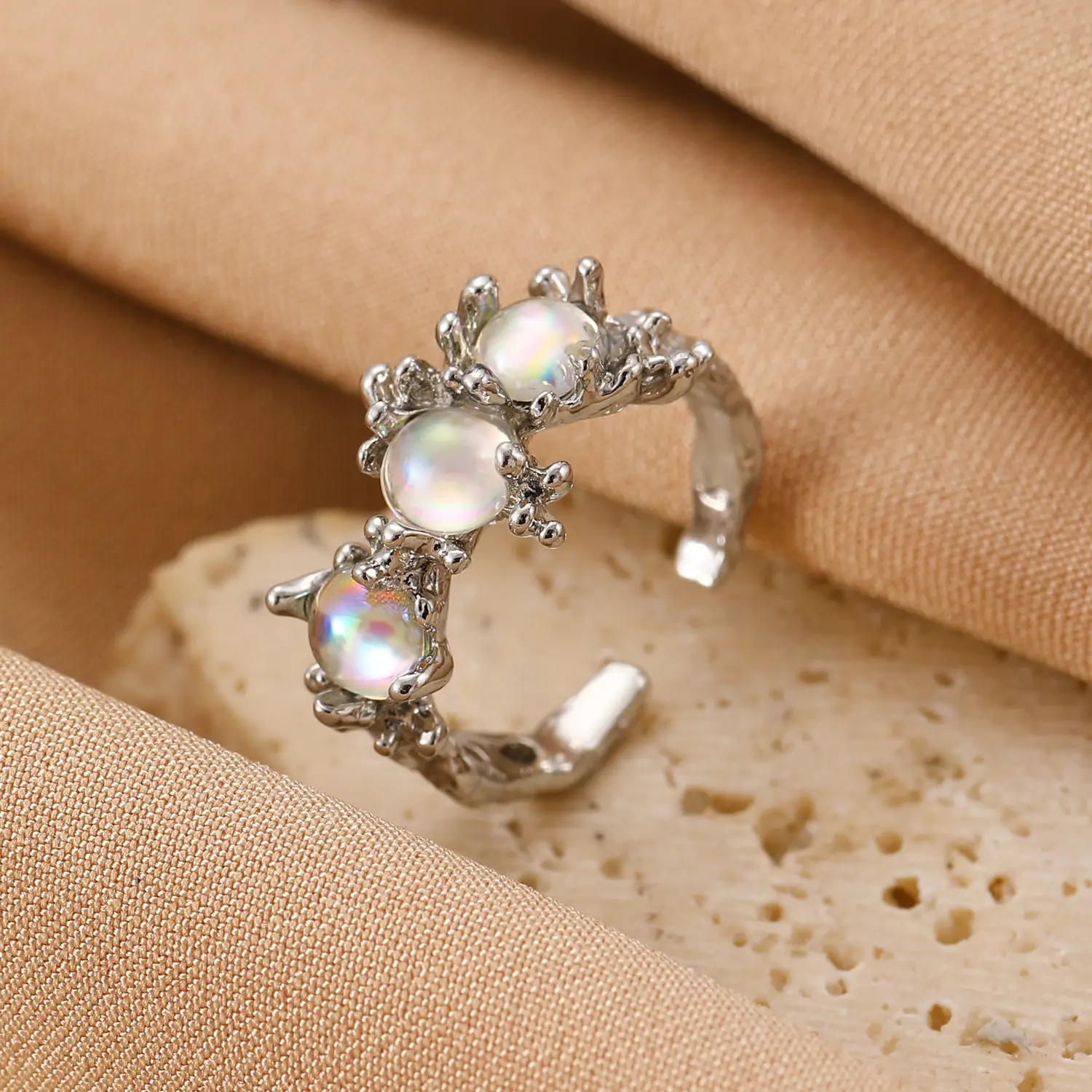 Bow Design Open Finger Ring for Women Silver - Image 91