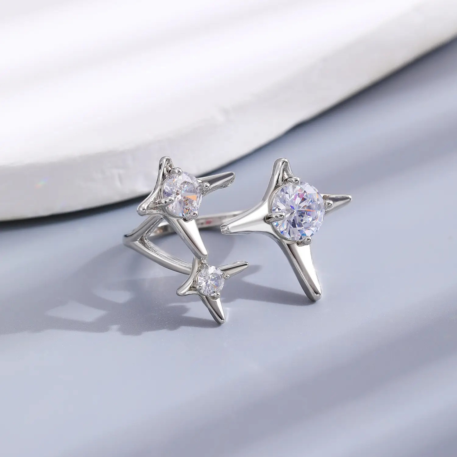 Bow Design Open Finger Ring for Women Silver - Image 93