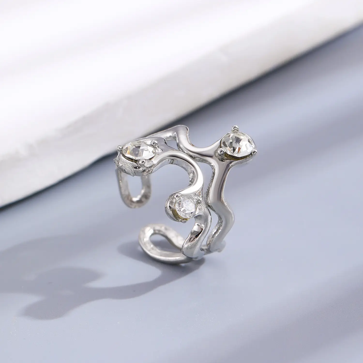 Bow Design Open Finger Ring for Women Silver - Image 94