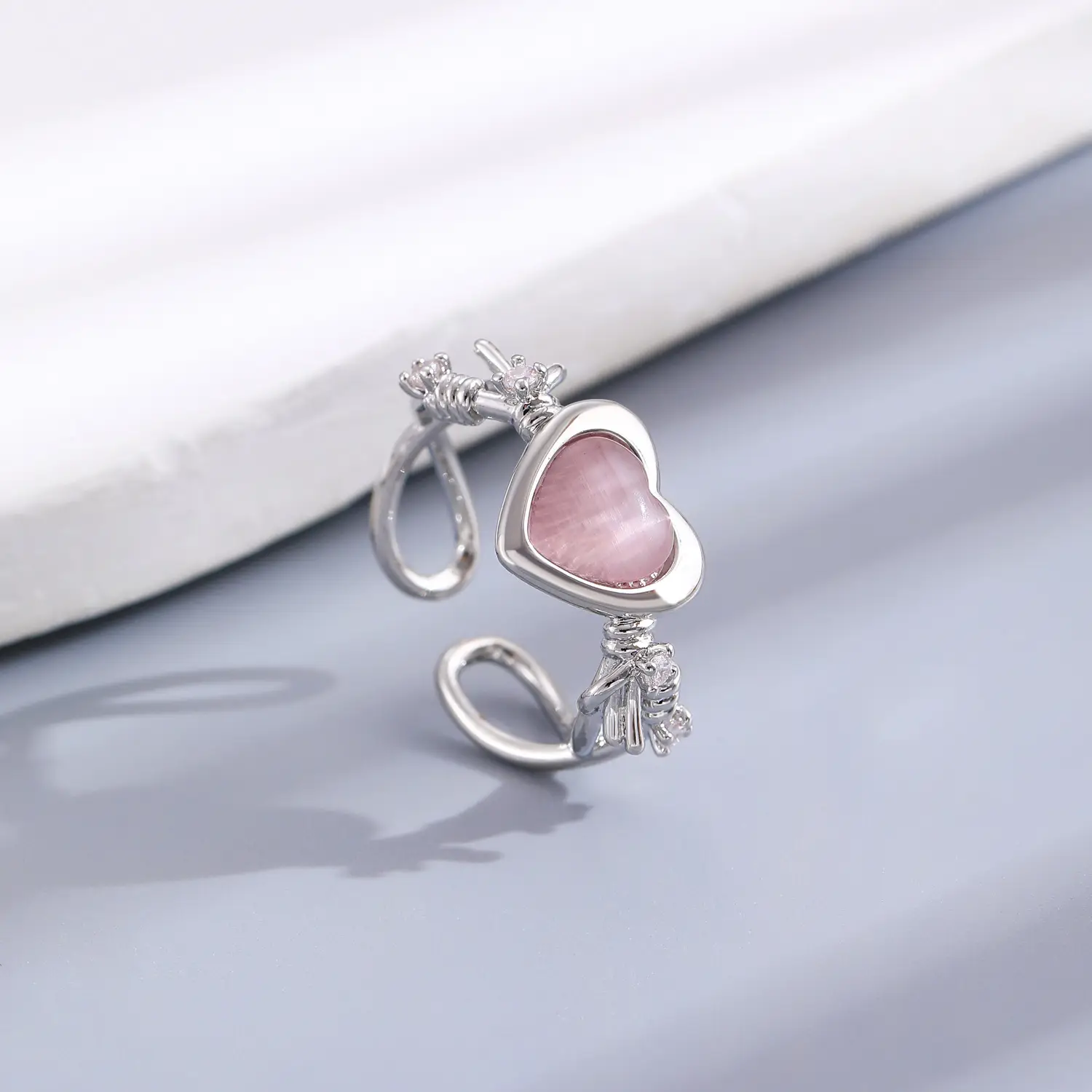 Bow Design Open Finger Ring for Women Silver - Image 96